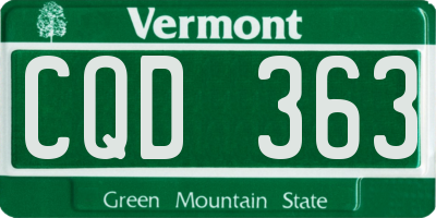 VT license plate CQD363