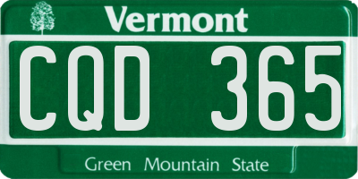 VT license plate CQD365