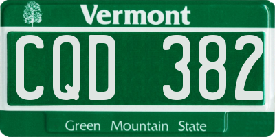 VT license plate CQD382