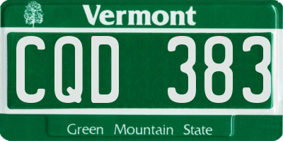 VT license plate CQD383