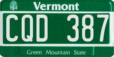 VT license plate CQD387