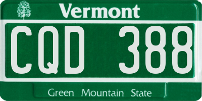 VT license plate CQD388