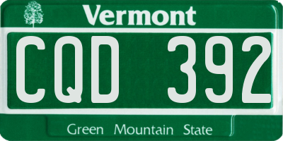 VT license plate CQD392