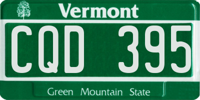 VT license plate CQD395