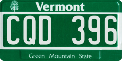 VT license plate CQD396