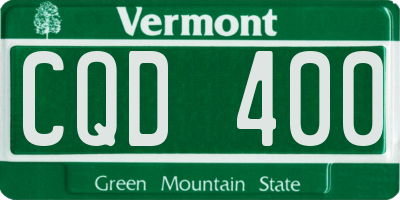 VT license plate CQD400