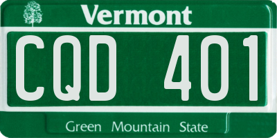 VT license plate CQD401