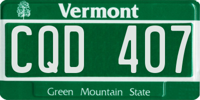 VT license plate CQD407