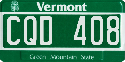 VT license plate CQD408