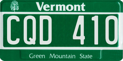 VT license plate CQD410