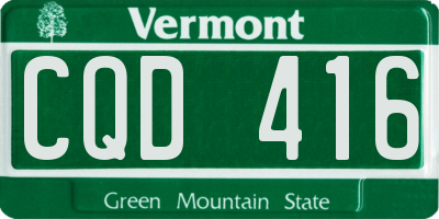 VT license plate CQD416