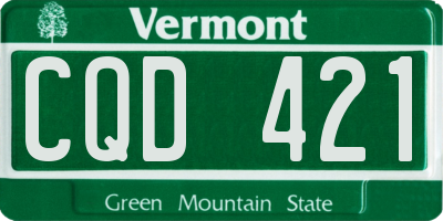 VT license plate CQD421