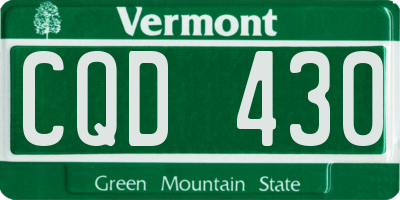 VT license plate CQD430