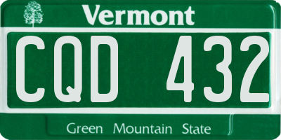 VT license plate CQD432