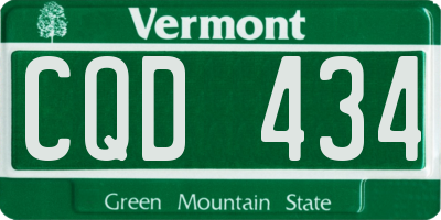 VT license plate CQD434