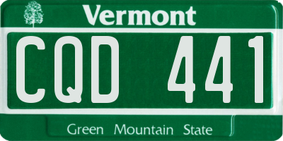 VT license plate CQD441