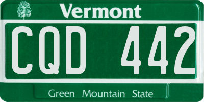 VT license plate CQD442