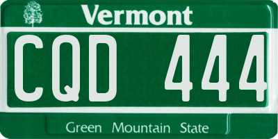 VT license plate CQD444