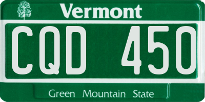 VT license plate CQD450
