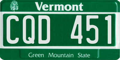 VT license plate CQD451