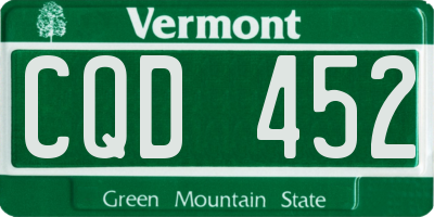 VT license plate CQD452