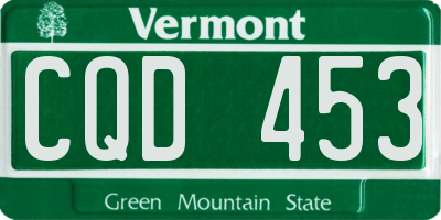 VT license plate CQD453