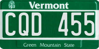 VT license plate CQD455