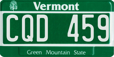 VT license plate CQD459