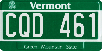 VT license plate CQD461