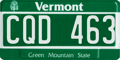 VT license plate CQD463