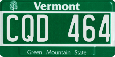 VT license plate CQD464
