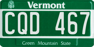 VT license plate CQD467