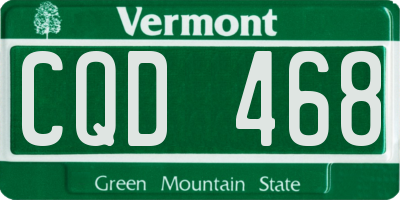 VT license plate CQD468