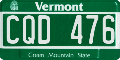 VT license plate CQD476