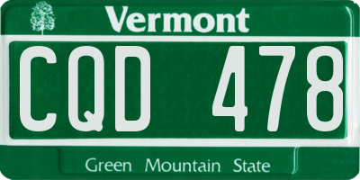 VT license plate CQD478