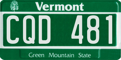 VT license plate CQD481