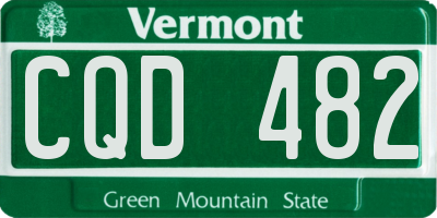 VT license plate CQD482