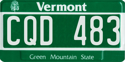 VT license plate CQD483