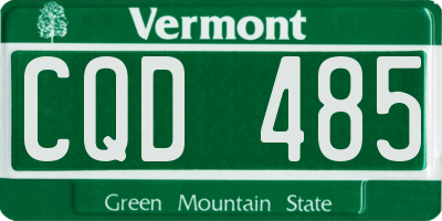 VT license plate CQD485