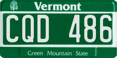 VT license plate CQD486