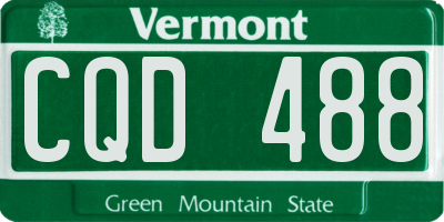 VT license plate CQD488