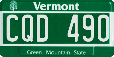 VT license plate CQD490
