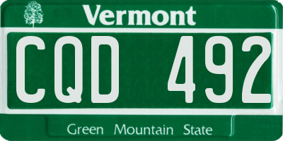 VT license plate CQD492