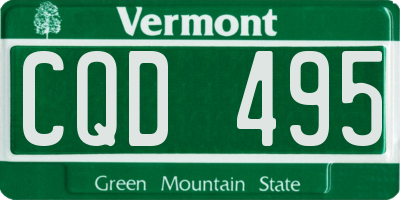 VT license plate CQD495