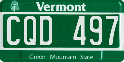 VT license plate CQD497