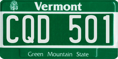 VT license plate CQD501