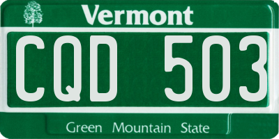 VT license plate CQD503