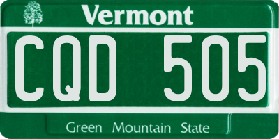 VT license plate CQD505