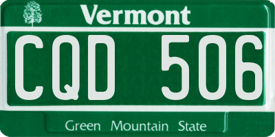 VT license plate CQD506
