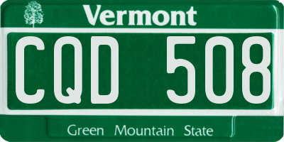 VT license plate CQD508